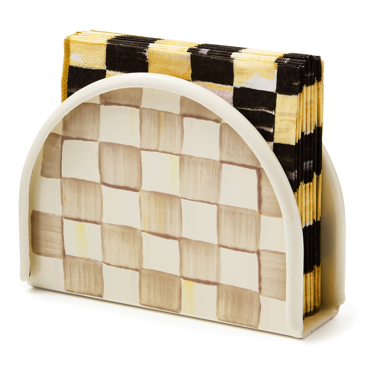Mocha Check Napkin Holder - Image 3
