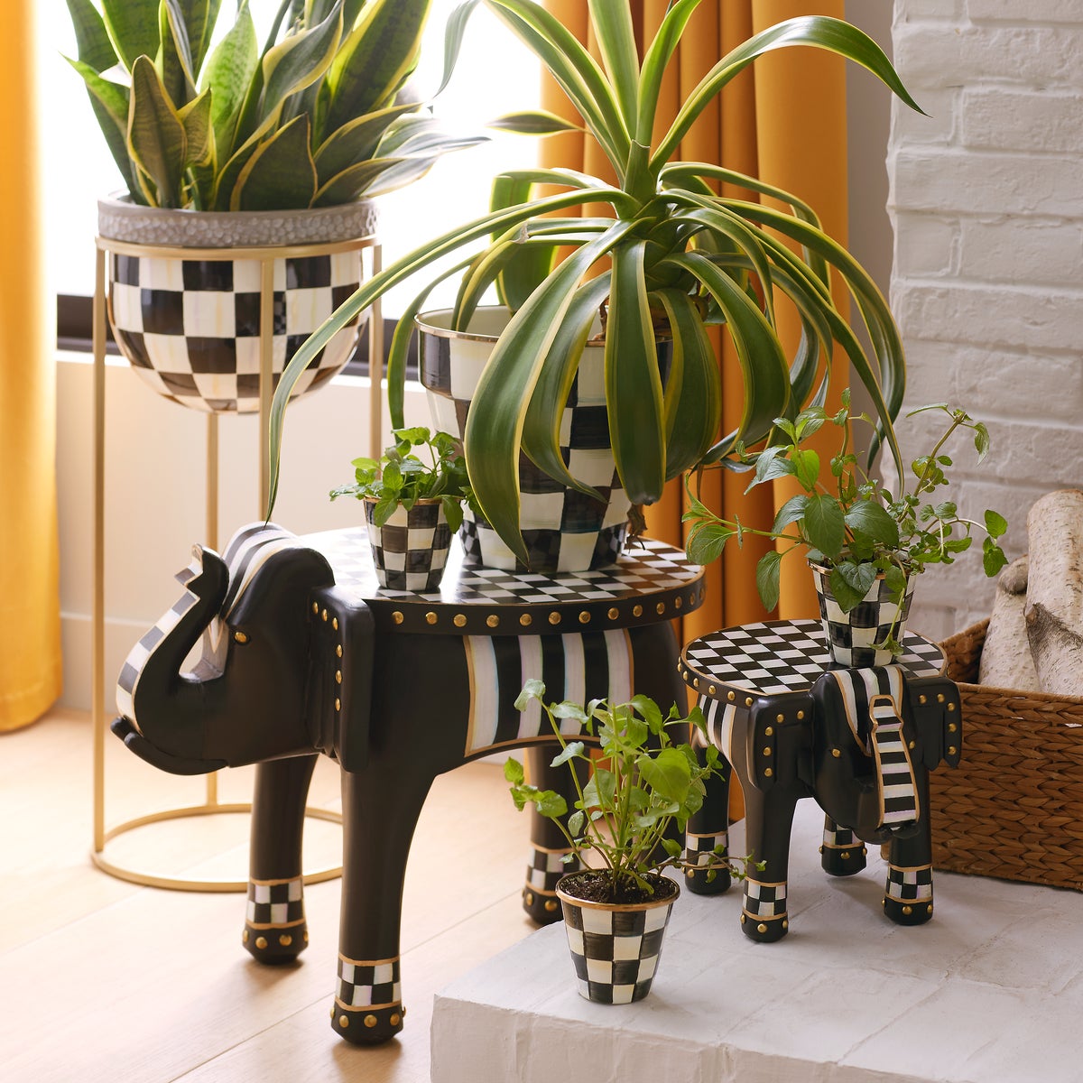 Courtly Check Herb Pots, Set of 3 - Image 6