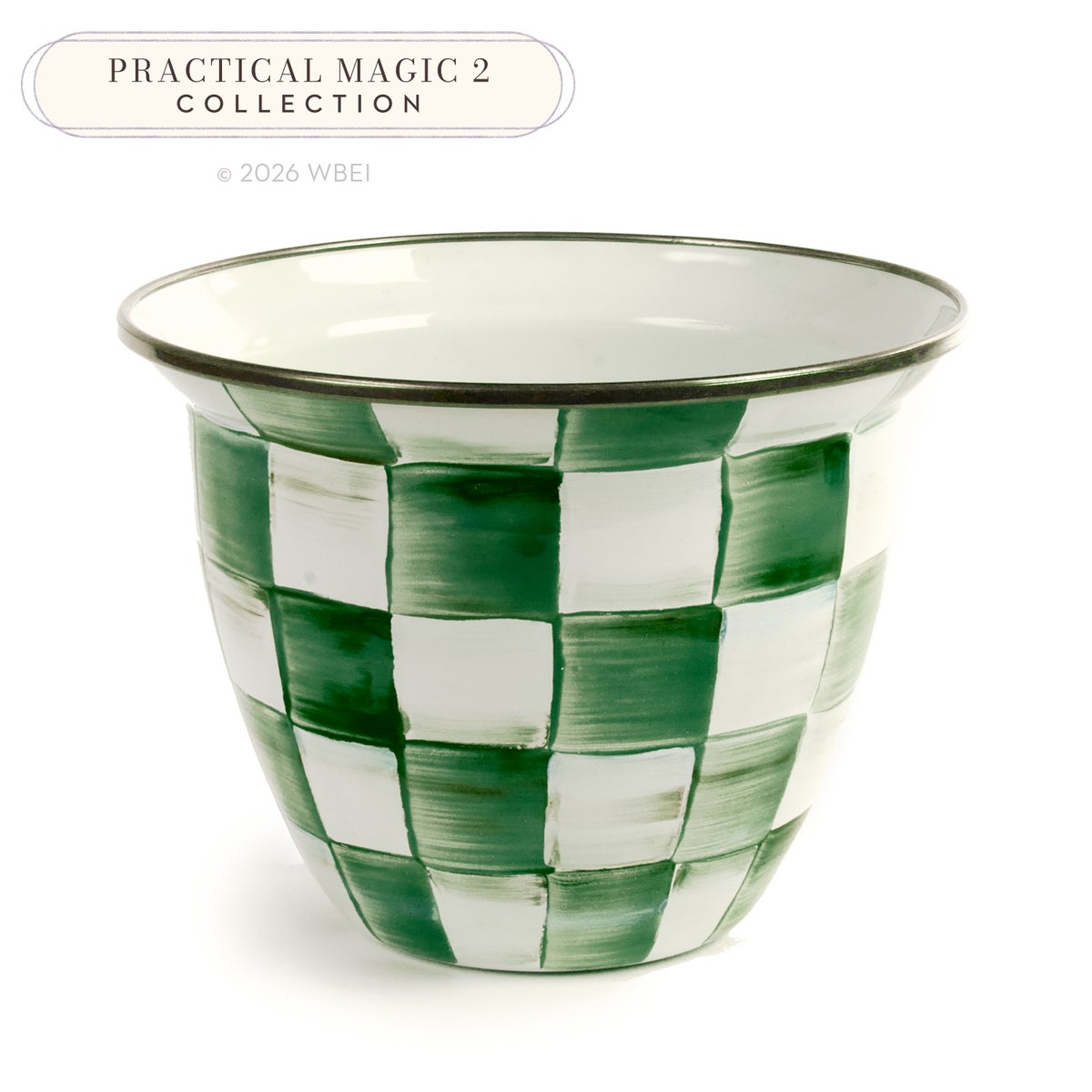 Emerald Check Large Flower Pot