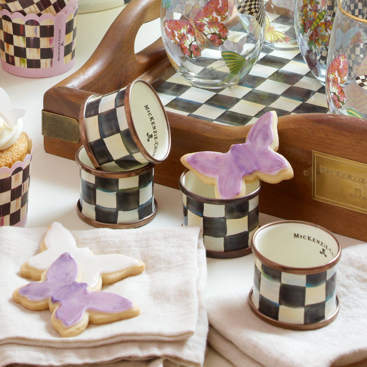 Courtly Check Napkin Rings, Set of 4 - Image 6