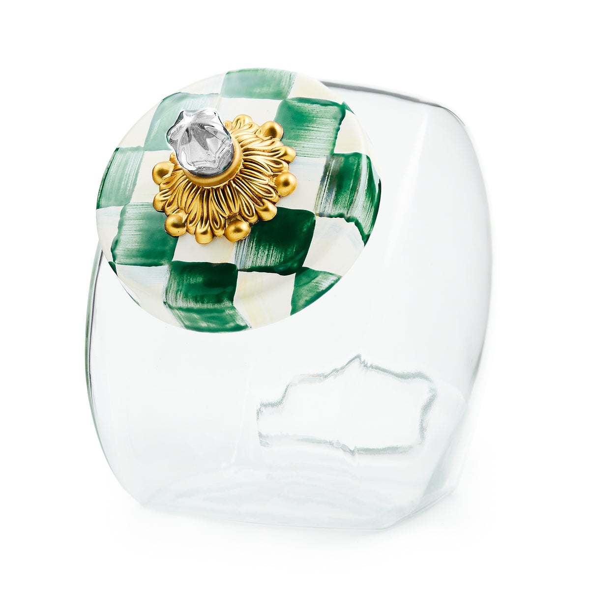 Sweets Jar with Emerald Check Lid