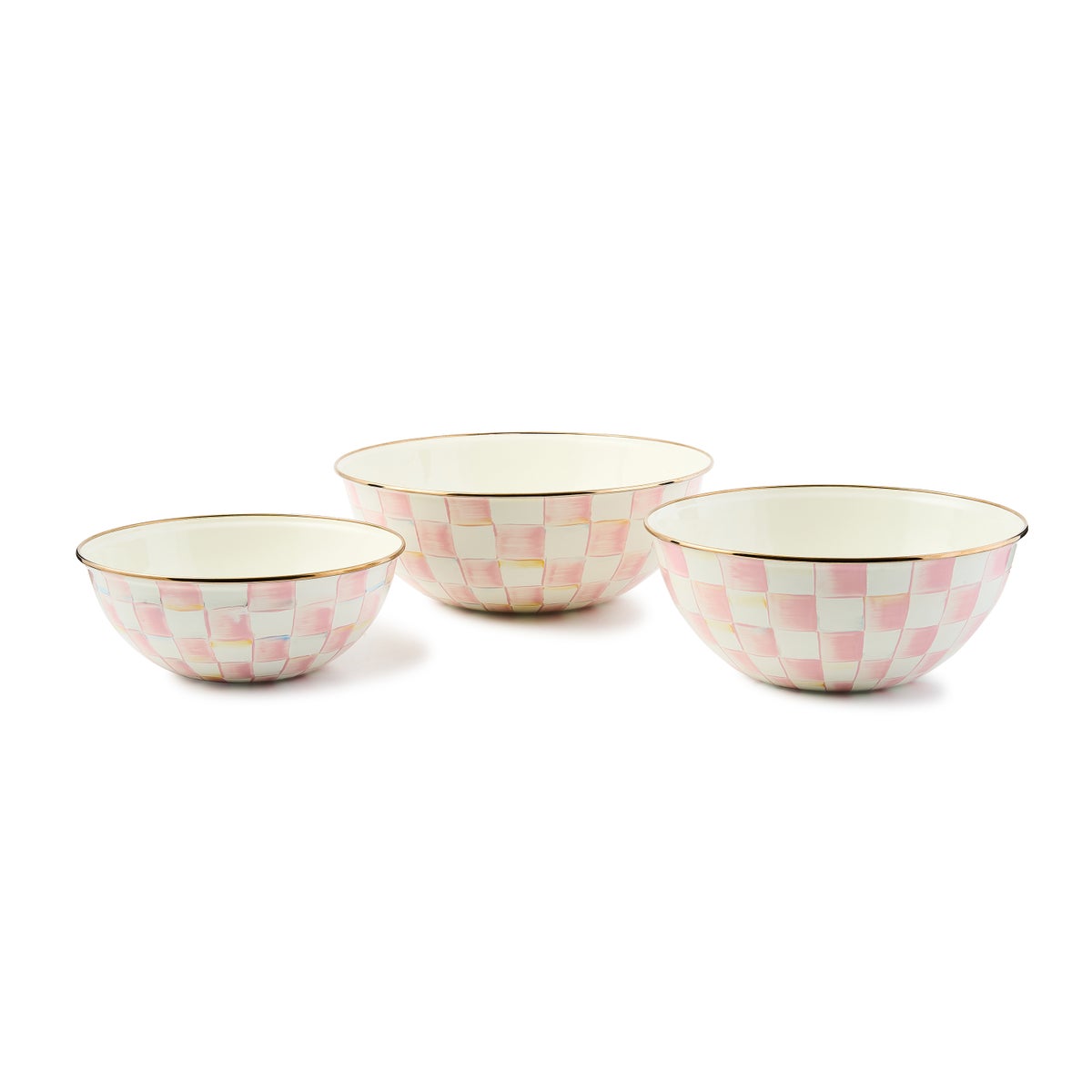 Rosy Check Mixing Bowls, Set of 3