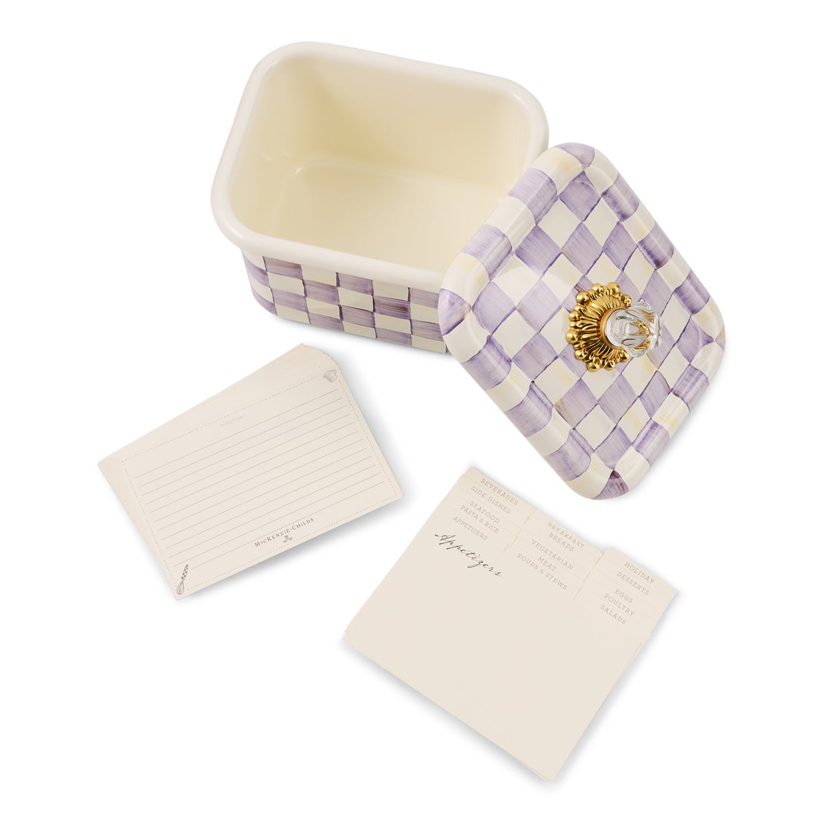 Violet Check Recipe Box - Image 4