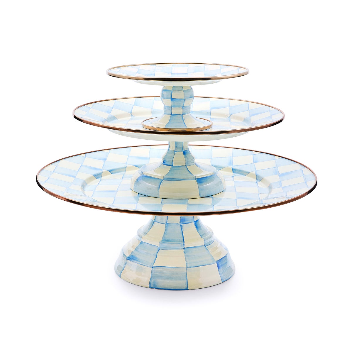 Sky Check Large Pedestal Platter - Image 3