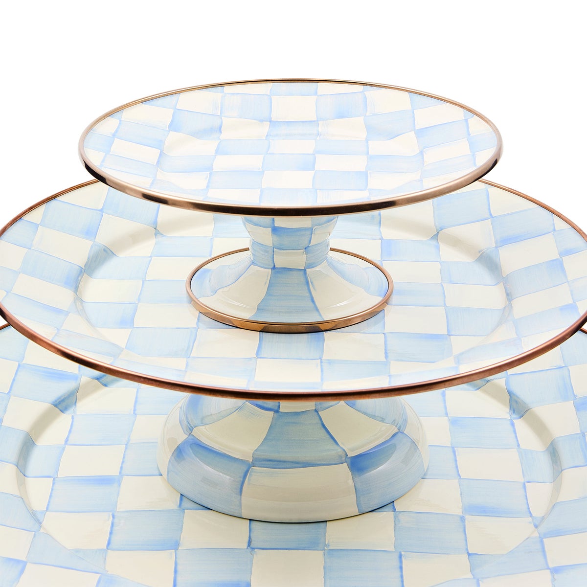 Sky Check Small Pedestal Platter - Image 3