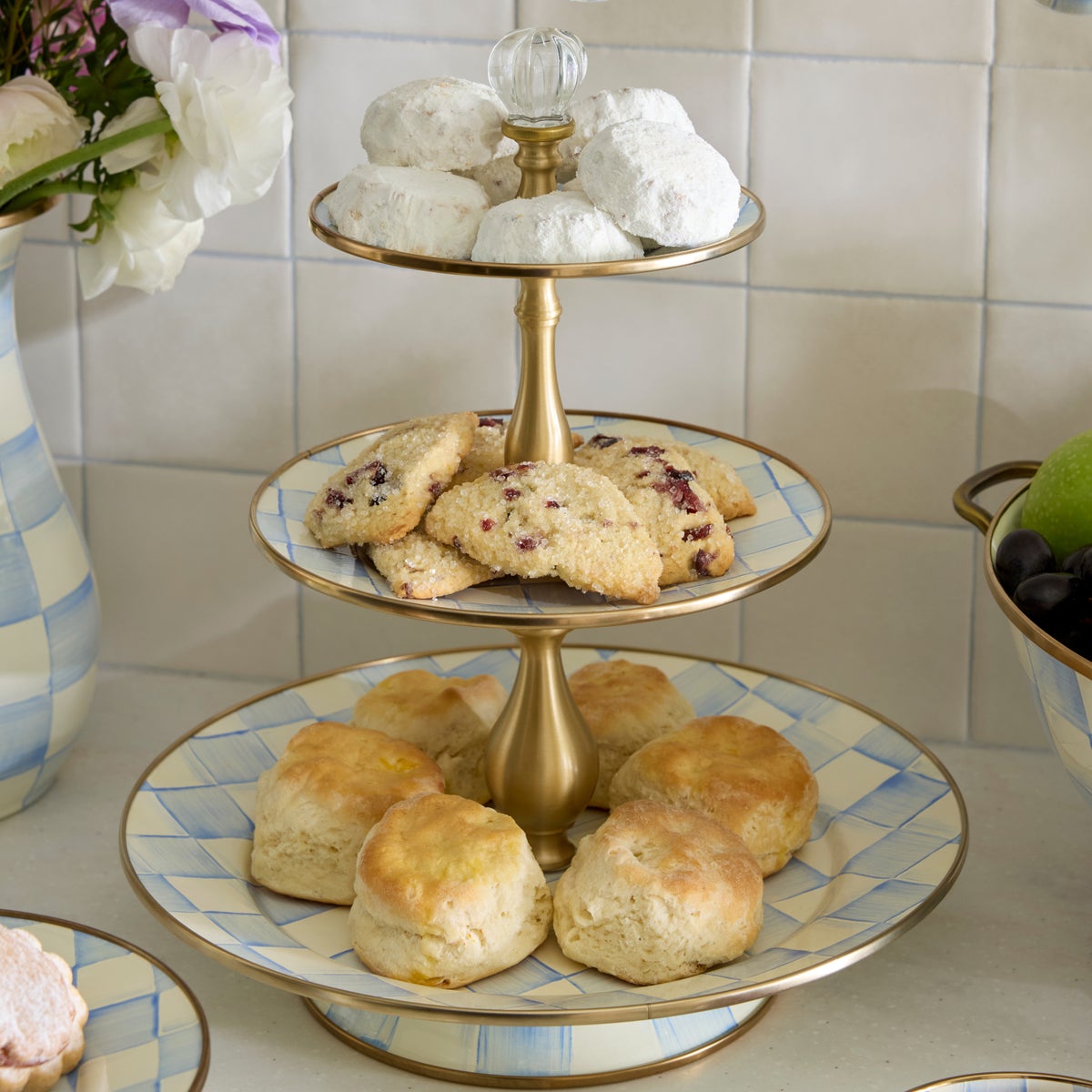 Sky Check Three Tier Sweet Stand - Image 2