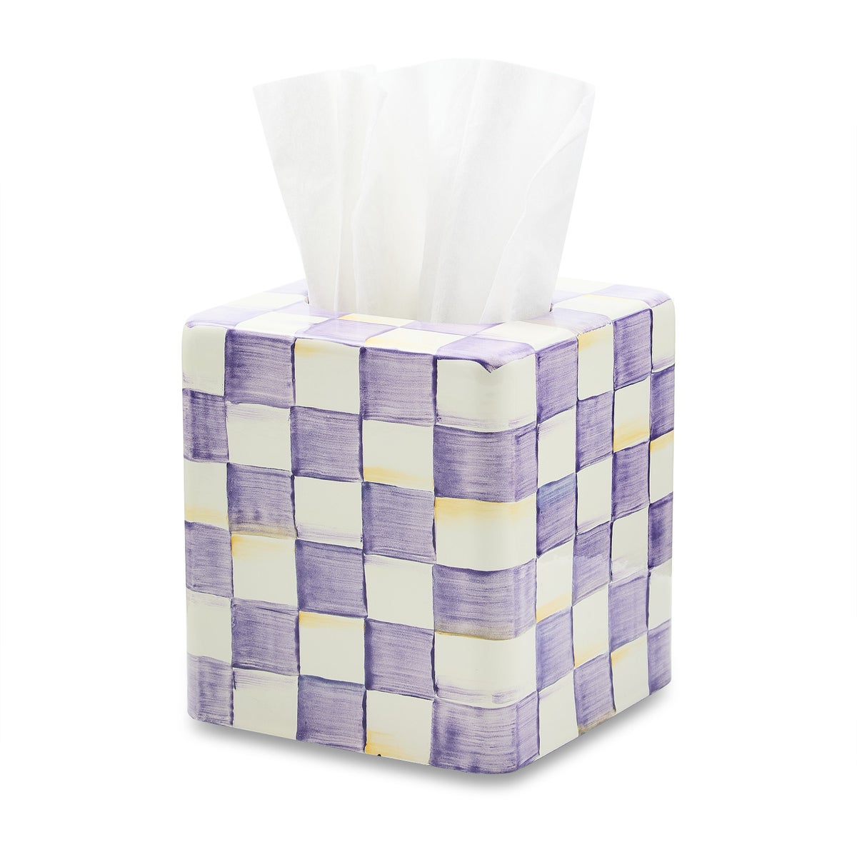 Violet Check Boutique Tissue Box Cover - Image 3