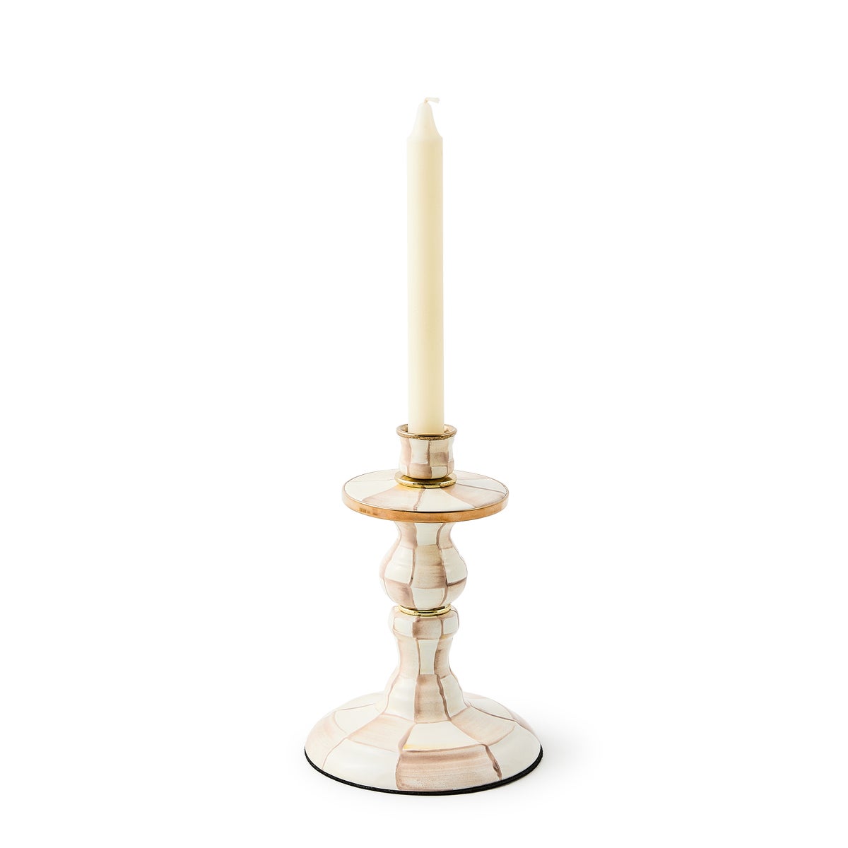 Mocha Check Small Candlestick - Image 3