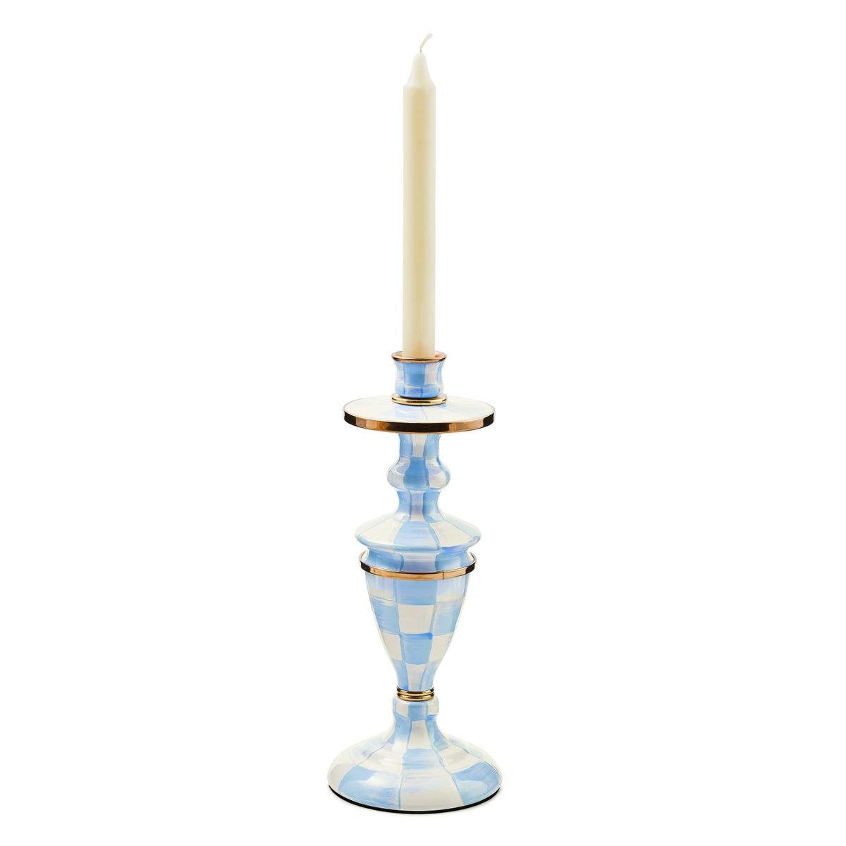 Sky Check Medium Candlestick - Image 3