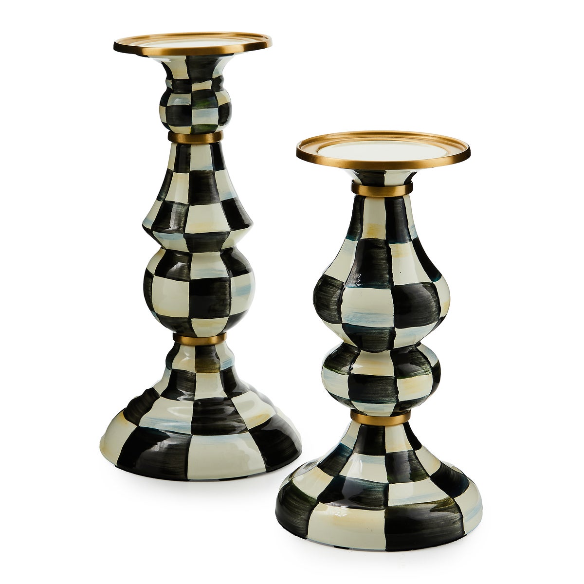 Courtly Check Large Pillar Candlestick - Image 3