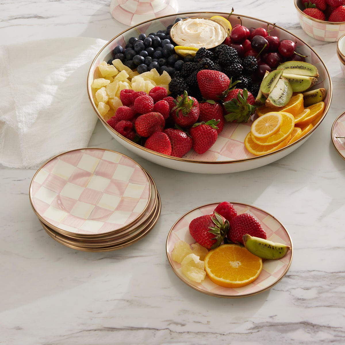 Rosy Check Appetizer Plates, Set of 4 - Image 2