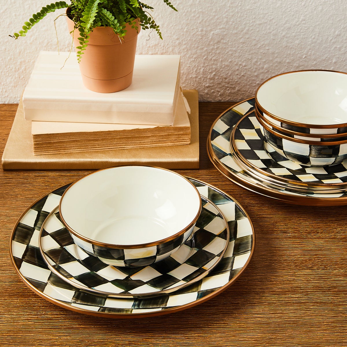 Courtly Check Dinnerware 12pc Complete Set - Image 2